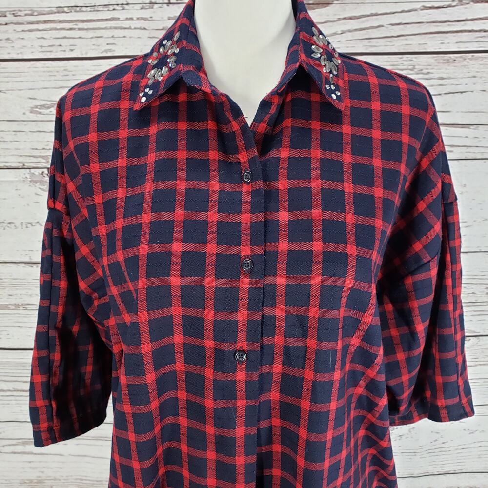 Zara Basic Collection Oversized Embellish Shirt D… - image 3